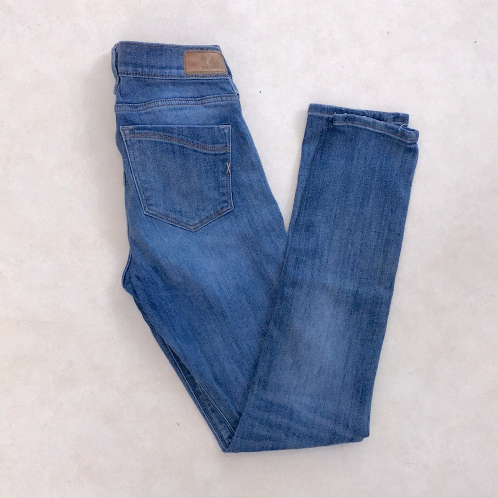 Express super skinny stretch midrise jeans